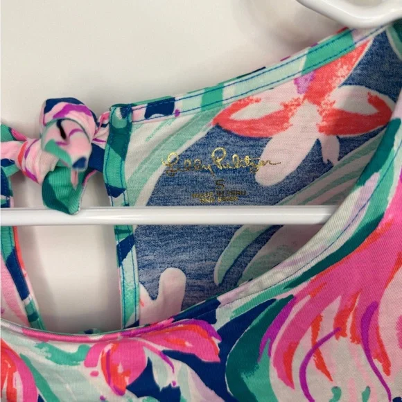 Lilly Pulitzer Mellorie Dress Mr Peacock Dream 100% Pima Cotton Size Small - Picture 4 of 8